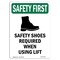 Signmission OSHA Sign, Shoes Required, 18in X 12in Rigid Plastic, 12" W, 18" H, Portrait, OS-SF-P-1218-V-11352 OS-SF-P-1218-V-11352 - alternate 1